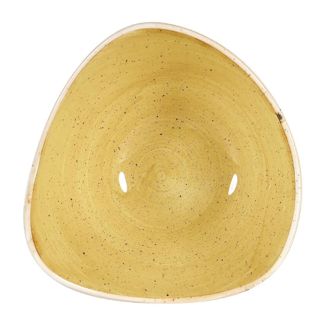 Churchill Stonecast Triangular Bowls Mustard Seed Yellow 153mm JD Catering Equipment Solutions Ltd