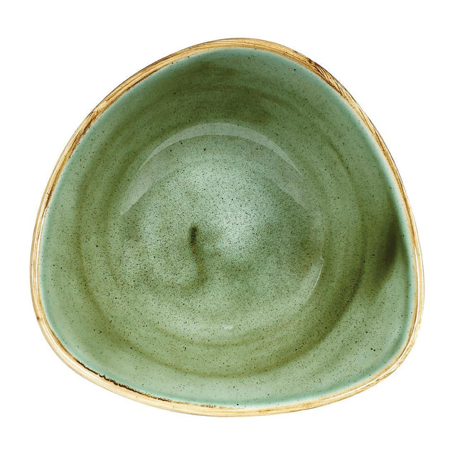 Churchill Stonecast Triangular Bowls Samphire Green 185mm (Pack of 12) JD Catering Equipment Solutions Ltd