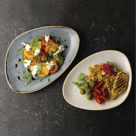DY874 Churchill Stonecast Triangular Plates Barley White 265mm (Pack of 12) - JD Catering Equipment Solutions Ltd