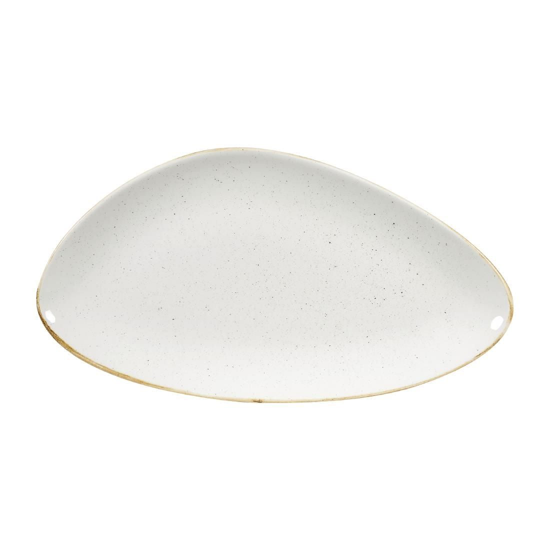 Churchill Stonecast Triangular Plates Barley White 355mm (Pack of 6) JD Catering Equipment Solutions Ltd