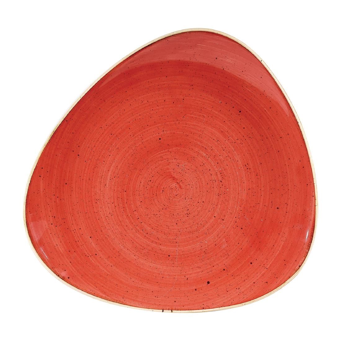 Churchill Stonecast Triangular Plates Berry Red 265mm (Pack of 12) JD Catering Equipment Solutions Ltd