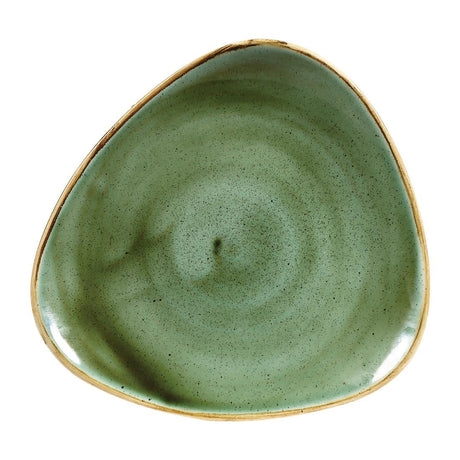 Churchill Stonecast Triangular Plates Samphire Green 229mm (Pack of 12) JD Catering Equipment Solutions Ltd