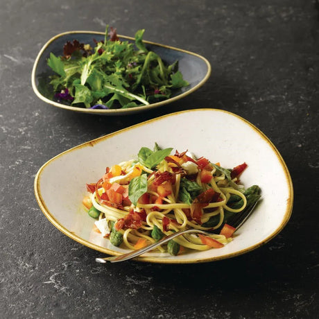 DY877 Churchill Stonecast Triangular Shallow Bowls Barley White 210mm - JD Catering Equipment Solutions Ltd