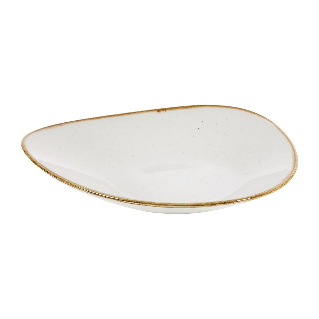 Churchill Stonecast Triangular Shallow Bowls Barley White 272mm JD Catering Equipment Solutions Ltd