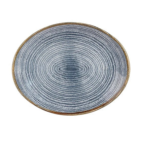 DS527 Churchill Studio Prints Homespun Oval Coupe Plates Slate Blue 317mm (Pack of 12) - JD Catering Equipment Solutions Ltd