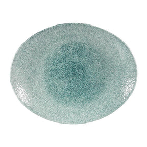 DW408 Churchill Studio Prints Raku Oval Coupe Plates Jade Green 270mm (Pack of 12) - JD Catering Equipment Solutions Ltd
