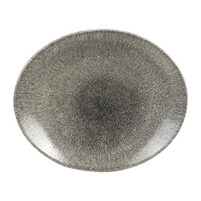 HC780 Churchill Studio Prints Raku Oval Coupe Plates Quartz Black 270mm (Pack of 12) - JD Catering Equipment Solutions Ltd
