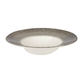 HC773 Churchill Studio Prints Raku Round Wide Rim Bowls White and Quartz Black 280mm - JD Catering Equipment Solutions Ltd