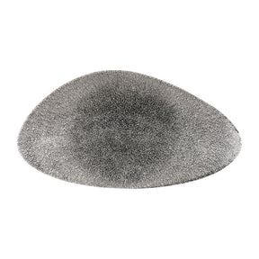 DW414 Churchill Studio Prints Raku Triangular Plates Quartz Black 350mm (Pack of 6) - JD Catering Equipment Solutions Ltd