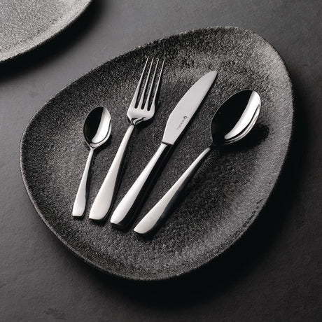 DY215 Churchill Studio Prints Raku Triangular Plates Quartz Black 356mm (Pack of 6) - JD Catering Equipment Solutions Ltd