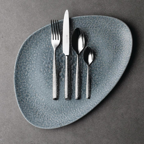 DY221 Churchill Studio Prints Raku Triangular Plates Topaz Blue 356mm (Pack of 6) - JD Catering Equipment Solutions Ltd