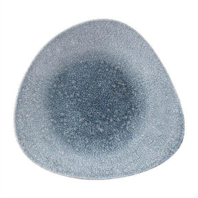 DW413 Churchill Studio Prints Raku Triangular Shallow Bowls Topaz Blue 278mm - JD Catering Equipment Solutions Ltd