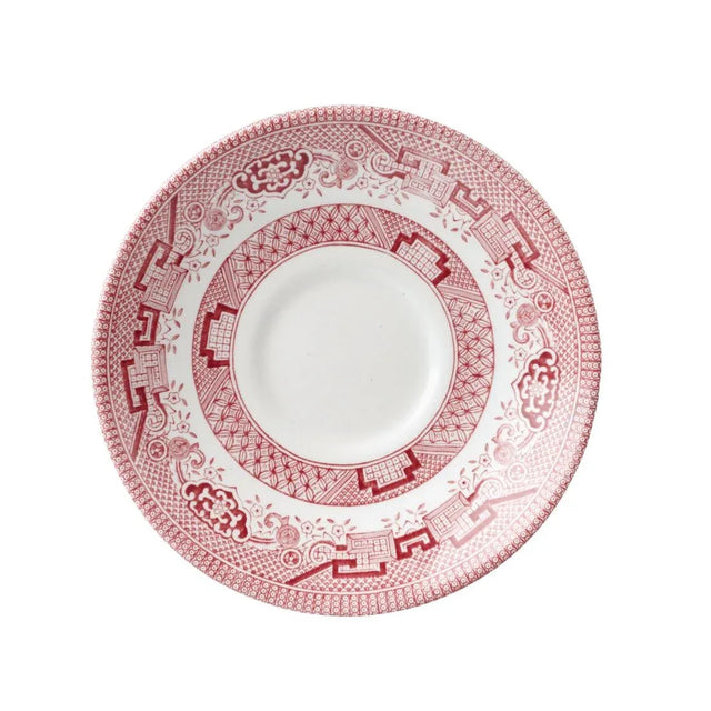 GL475 Churchill Vintage Prints Willow Georgian Saucer Cranberry 141mm - JD Catering Equipment Solutions Ltd