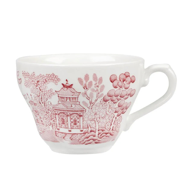 GL474 Churchill Vintage Prints Willow Georgian Teacup Cranberry 200ml (Pack of 12) - JD Catering Equipment Solutions Ltd