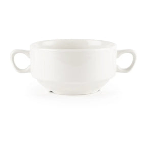 P283 Churchill Whiteware Handled Soup Bowls 398ml (Pack of 24) - JD Catering Equipment Solutions Ltd