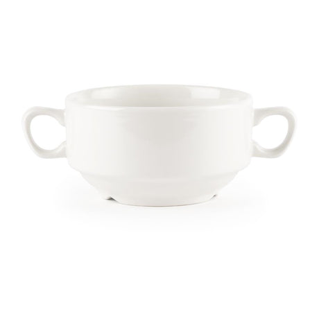 Churchill Whiteware Handled Soup Bowls 398ml (Pack of 24) JD Catering Equipment Solutions Ltd