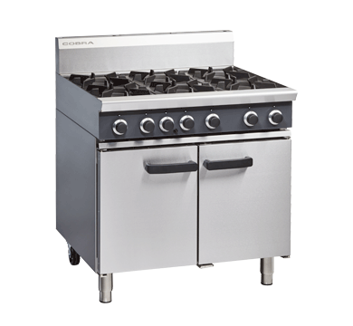 Cobra 900mm Six Burner Natural/LPG Gas Range Static Oven CR9D JD Catering Equipment Solutions Ltd