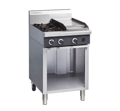 Cobra C6C - 600mm Two Burner/Griddle Natural/LPG Cooktop JD Catering Equipment Solutions Ltd