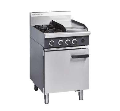 Cobra CR6C - 600mm Two Burner/Griddle Natural/LPGRange Static Oven JD Catering Equipment Solutions Ltd