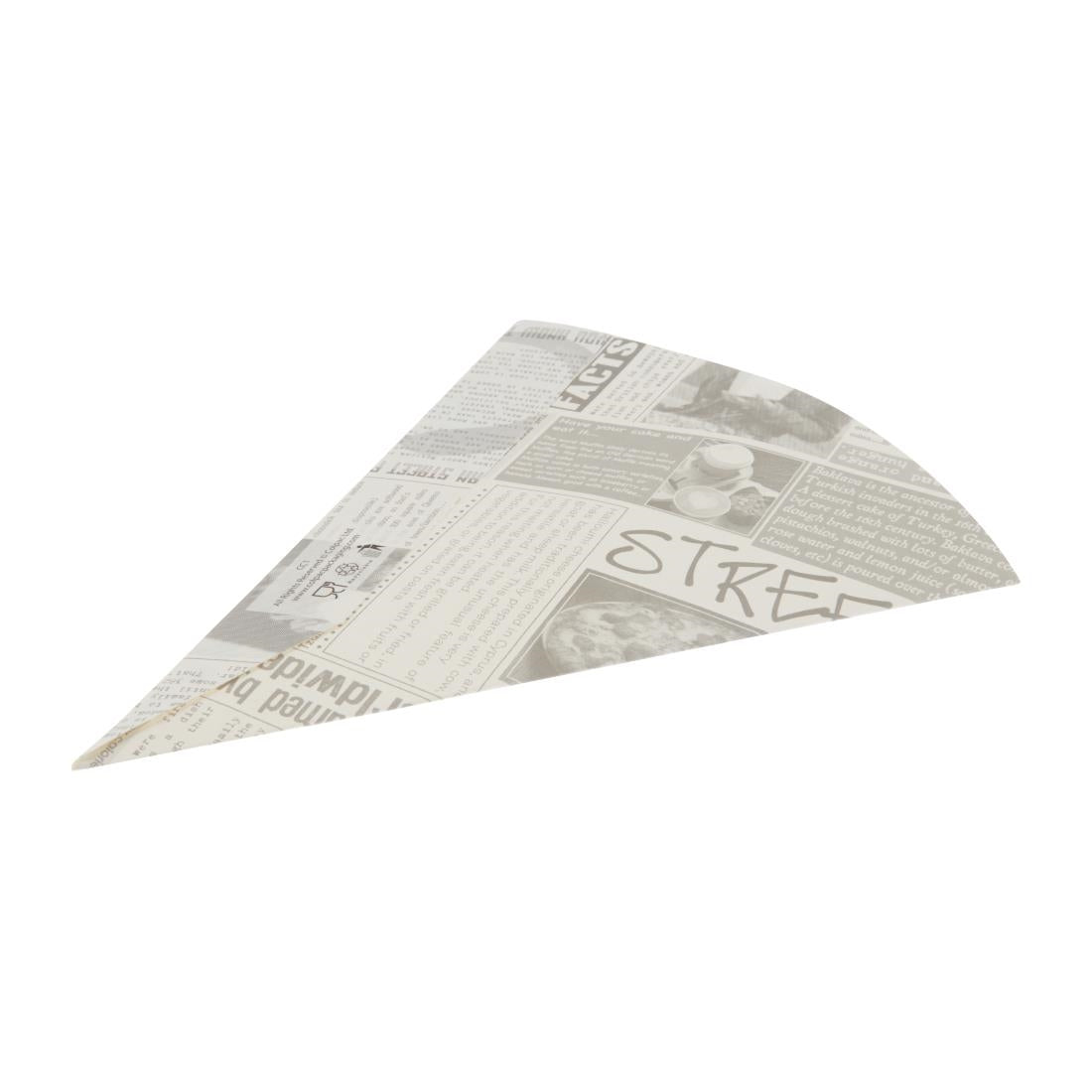 Colpac Biodegradable Newspaper Print Paper Chip Cones 183mm (Pack of 1000) JD Catering Equipment Solutions Ltd