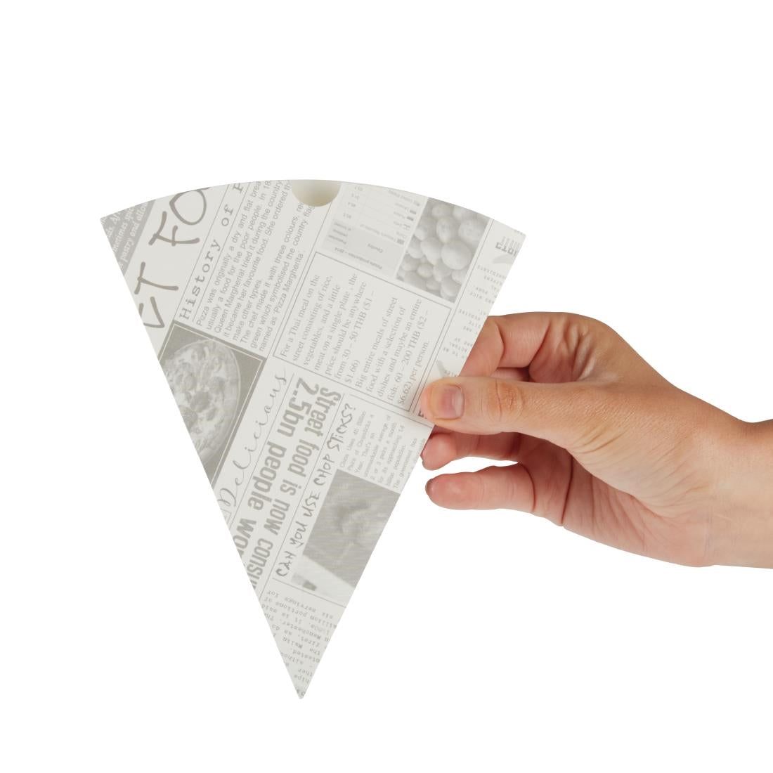 Colpac Biodegradable Newspaper Print Paper Chip Cones 183mm (Pack of 1000) JD Catering Equipment Solutions Ltd