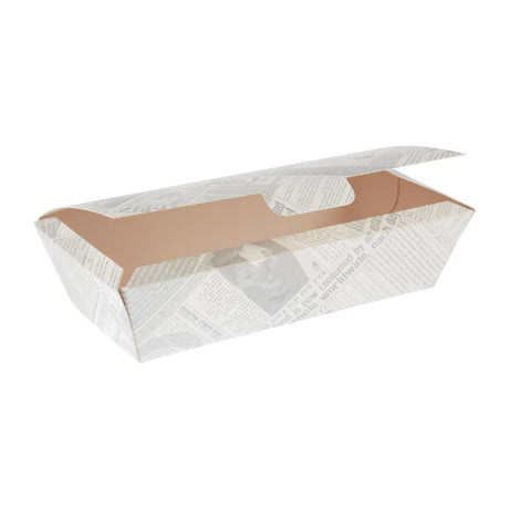 Colpac Compostable Food Boxes Newspaper Print 250mm (Pack of 150)  - CK882 JD Catering Equipment Solutions Ltd