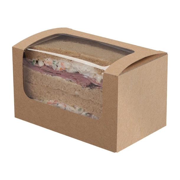 Colpac Compostable Kraft Sandwich Packs With PLA Window (Pack of 500) JD Catering Equipment Solutions Ltd