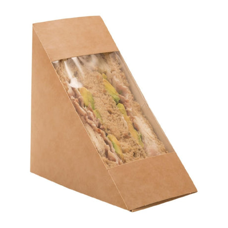 Colpac Recyclable Kraft Front-Loading Sandwich Wedges With PLA Window (Pack of 500) JD Catering Equipment Solutions Ltd