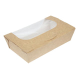 Colpac Recyclable Kraft Tuck-Top Salad Boxes With Window 1000ml / 35oz (Pack of 200) JD Catering Equipment Solutions Ltd