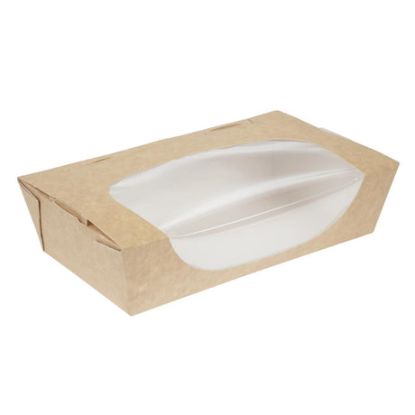 Colpac Recyclable Kraft Tuck-Top Salad Boxes With Window 1000ml / 35oz (Pack of 200) JD Catering Equipment Solutions Ltd