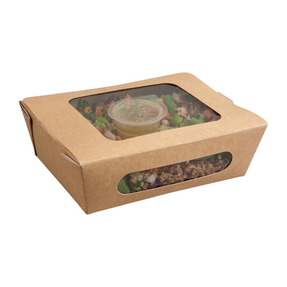 Colpac Recyclable Kraft Tuck-Top Salad Boxes With Window 825ml / 29oz (Pack of 250) JD Catering Equipment Solutions Ltd