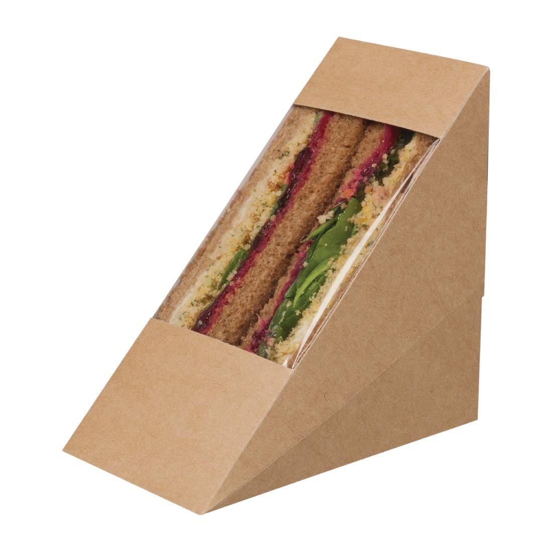 Colpac Zest Compostable Kraft Sandwich Wedges With Acetate Window (Pack of 500) JD Catering Equipment Solutions Ltd