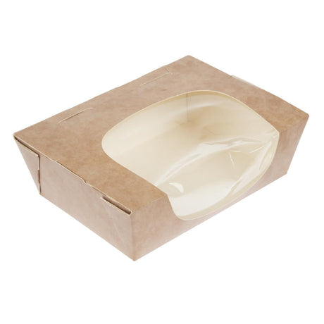 Colpac Zest Compostable Kraft Tuck-Top Salad Packs With Acetate Window 825ml / 29oz JD Catering Equipment Solutions Ltd