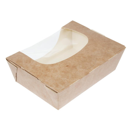 Colpac Zest Compostable Kraft Tuck-Top Salad Packs With Acetate Window 825ml / 29oz JD Catering Equipment Solutions Ltd