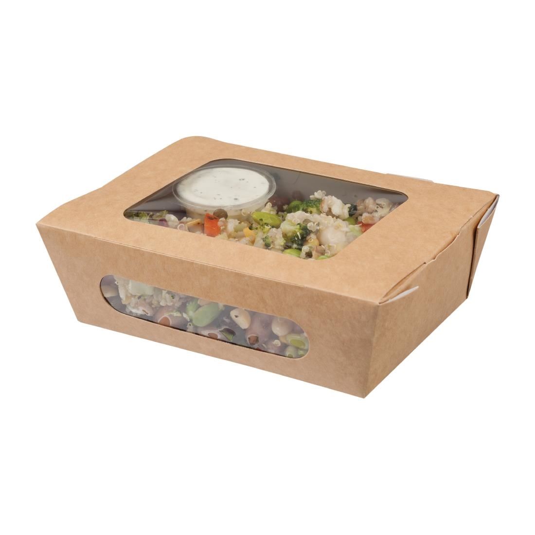 Colpac Zest Compostable Kraft Tuck-Top Salad Packs With Acetate Window 825ml / 29oz JD Catering Equipment Solutions Ltd