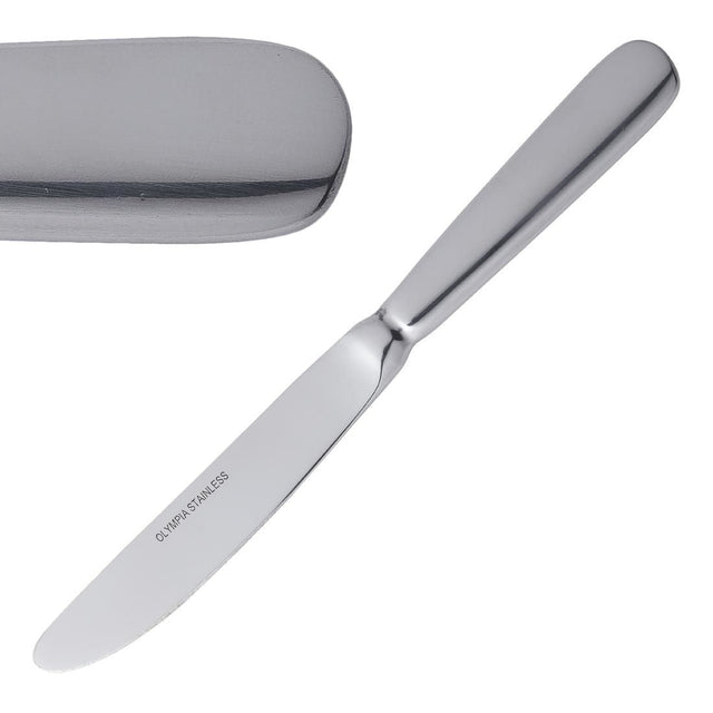 D596 Olympia Baguette Dessert Knife (Pack of 12) JD Catering Equipment Solutions Ltd