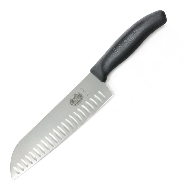 D828 Victorinox Santoku Knife Fluted Edge 17cm JD Catering Equipment Solutions Ltd