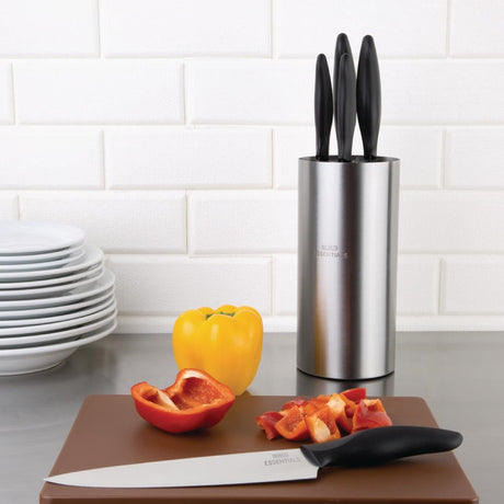 DA083 Nisbets Essentials Knife Block and Knives Set JD Catering Equipment Solutions Ltd