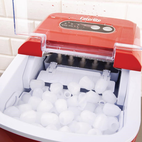 DA257 Caterlite Countertop Manual Fill Ice Machine Red JD Catering Equipment Solutions Ltd