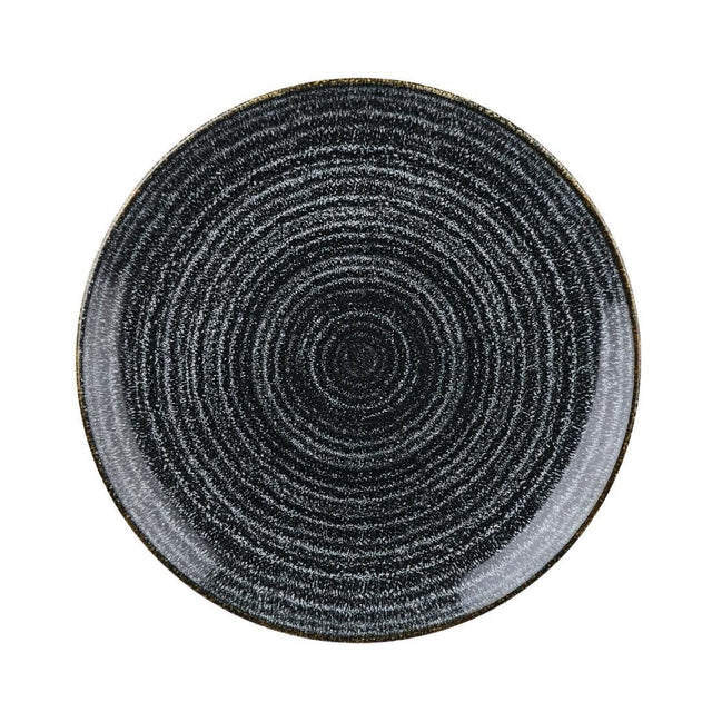 DA260 Churchill Studio Prints Homespun Charcoal Black Coupe Plate 288mm JD Catering Equipment Solutions Ltd