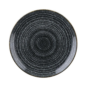 DA262 Churchill Studio Prints Homespun Charcoal Black Coupe Plate 217mm - JD Catering Equipment Solutions Ltd