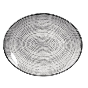 DA274 Churchill Studio Prints Homespun Stone Grey Oval Coupe Plate 317 x 255mm - JD Catering Equipment Solutions Ltd