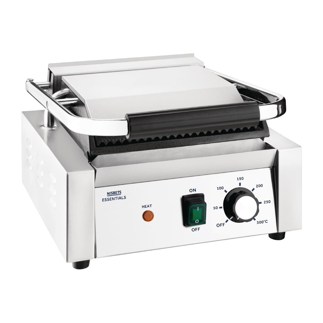 DA396 Nisbets Essentials Contact Grill Ribbed Top JD Catering Equipment Solutions Ltd