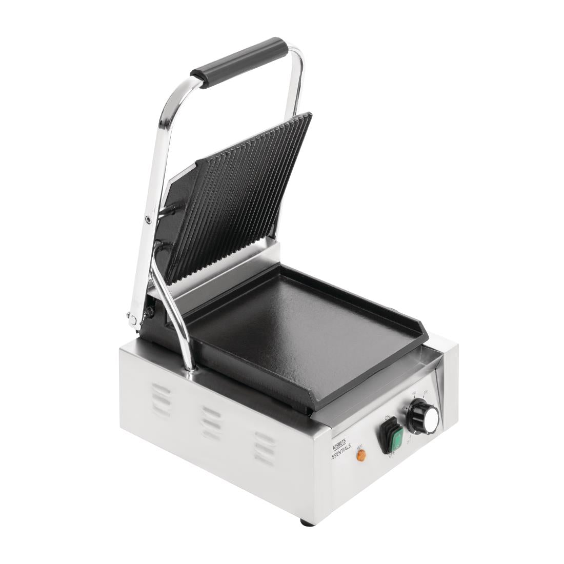 DA396 Nisbets Essentials Contact Grill Ribbed Top JD Catering Equipment Solutions Ltd