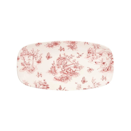 DA725 Churchill Vintage Prints Rectangular Plates Cranberry Toile 298mm (Pack of 12) JD Catering Equipment Solutions Ltd