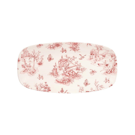 DA725 Churchill Vintage Prints Rectangular Plates Cranberry Toile 298mm (Pack of 12) JD Catering Equipment Solutions Ltd