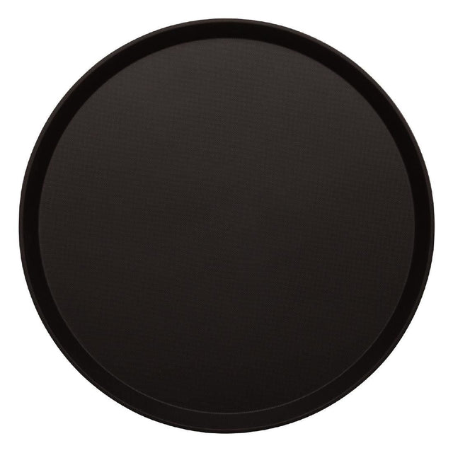 DB003 Cambro Treadlite Fibreglass Round Non-Slip Tray Black 355mm JD Catering Equipment Solutions Ltd