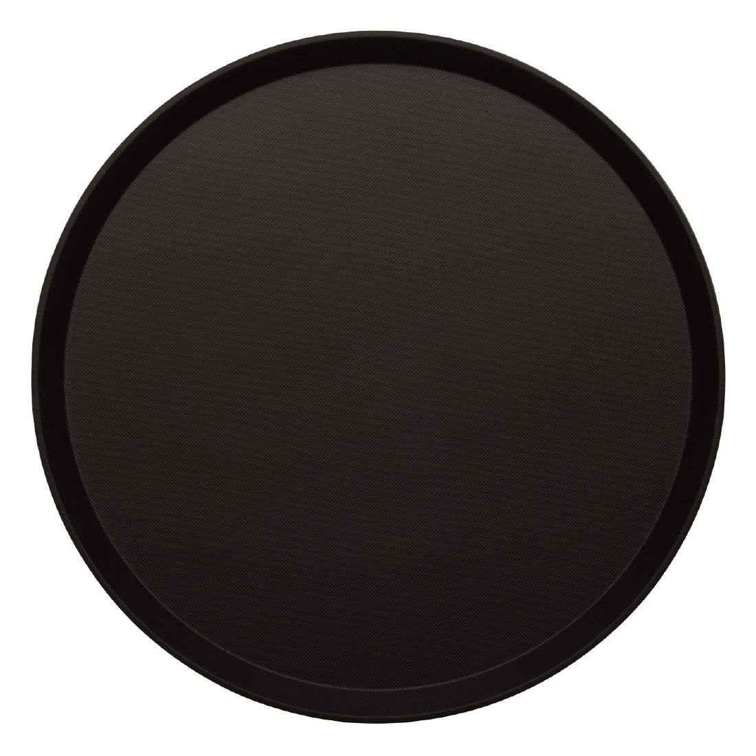 DB003 Cambro Treadlite Fibreglass Round Non-Slip Tray Black 355mm JD Catering Equipment Solutions Ltd