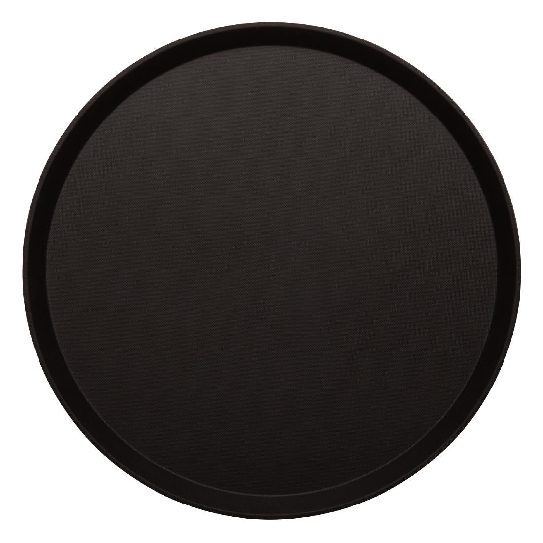 DB004 Cambro Treadlite Fibreglass Round Non-Slip Tray Black 405mm JD Catering Equipment Solutions Ltd