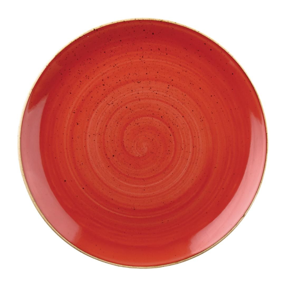 DB060 Churchill Stonecast Round Coupe Plate Berry Red 288mm (Pack of 12) JD Catering Equipment Solutions Ltd